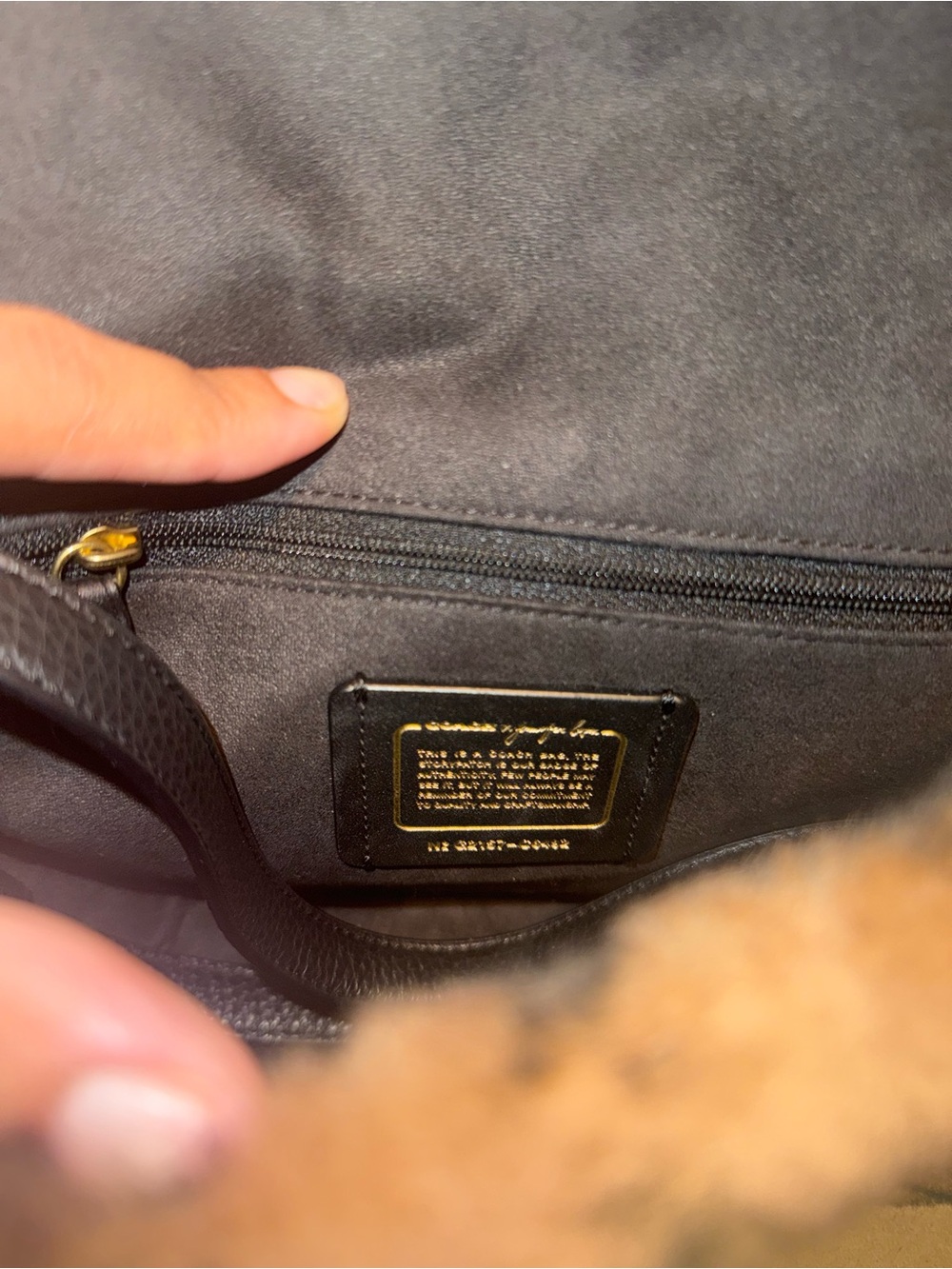 COACH X JENNIFER LOPEZ BROWN AND BLACK SHEARLING BAG - Picture 5 of 7